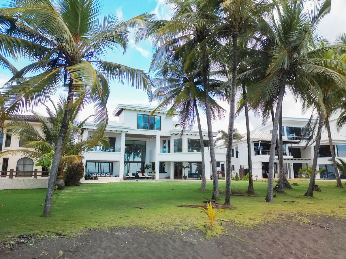 Costa Rica beachfront estate exterior with pool and ocean views