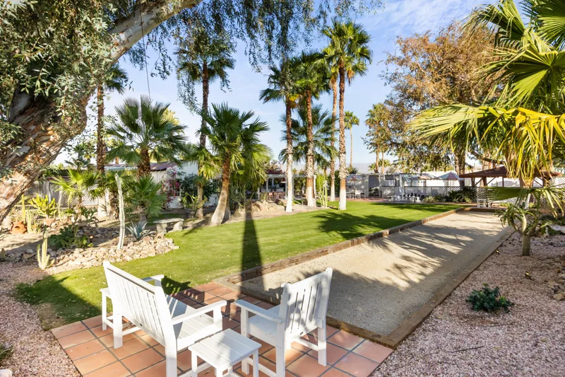 Event space at Palm Springs Wedding Estate with Retro Pool Vibes + Hollywood History