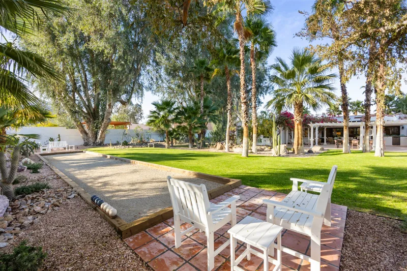 Event space at Palm Springs Wedding Estate with Retro Pool Vibes + Hollywood History