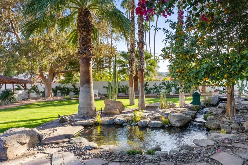 Event space at Palm Springs Wedding Estate with Retro Pool Vibes + Hollywood History