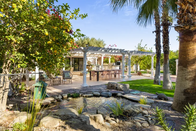 Event space at Palm Springs Wedding Estate with Retro Pool Vibes + Hollywood History