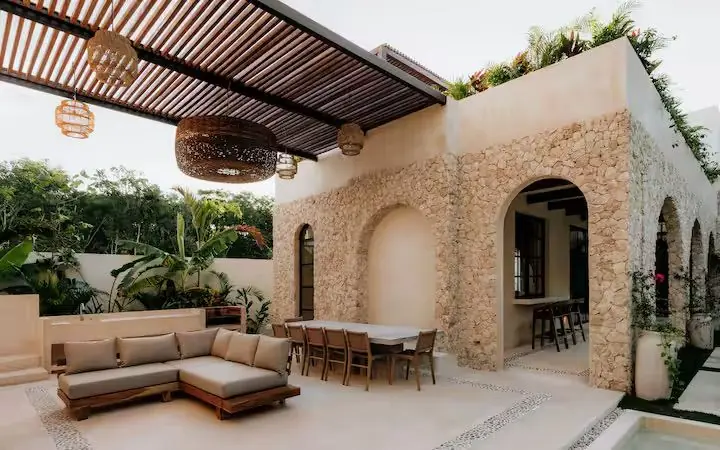 Rustic outdoor wedding inspiration — Tulum Hideaway with Multiple Pools and Rooftop Gathering Spaces in Tulum, Mexico. Tulum villa wedding venue with rooftop event terrace - 50 guest capacity…