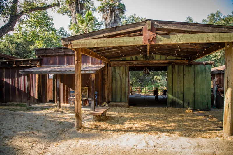 Event space at Heritage Temecula Canyon Ranch with Vintage Facades, Creekside Charm & Event-Ready Grounds