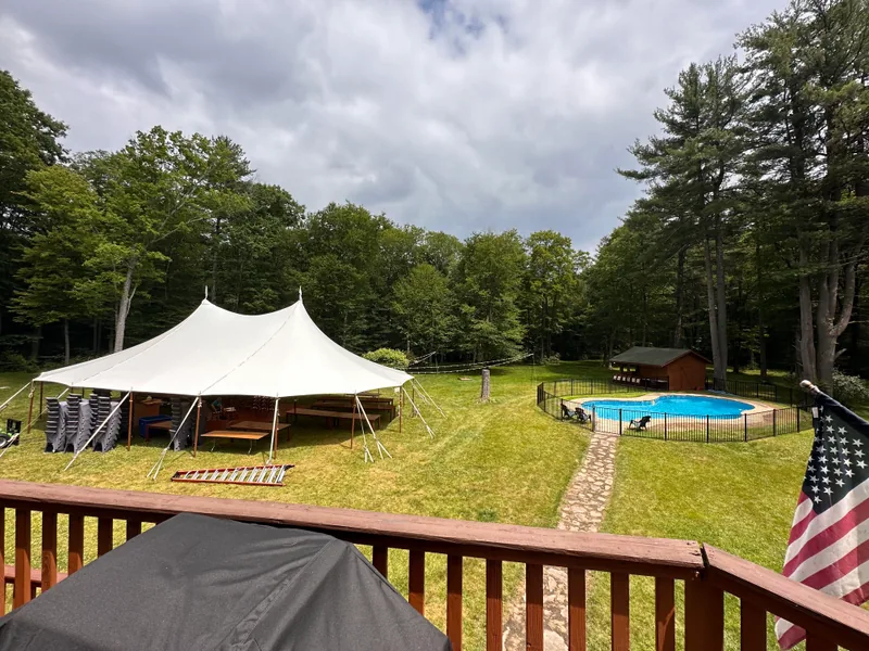 Event space at Forest Estate with Pool & Hot Tub on 62 Private Acres – Connecticut Wedding Retreat
