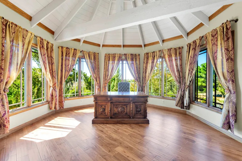 Event space at Fairy-Tale Inspired Manor with Ballroom, Hedge Maze & Gardens – Temecula, California
