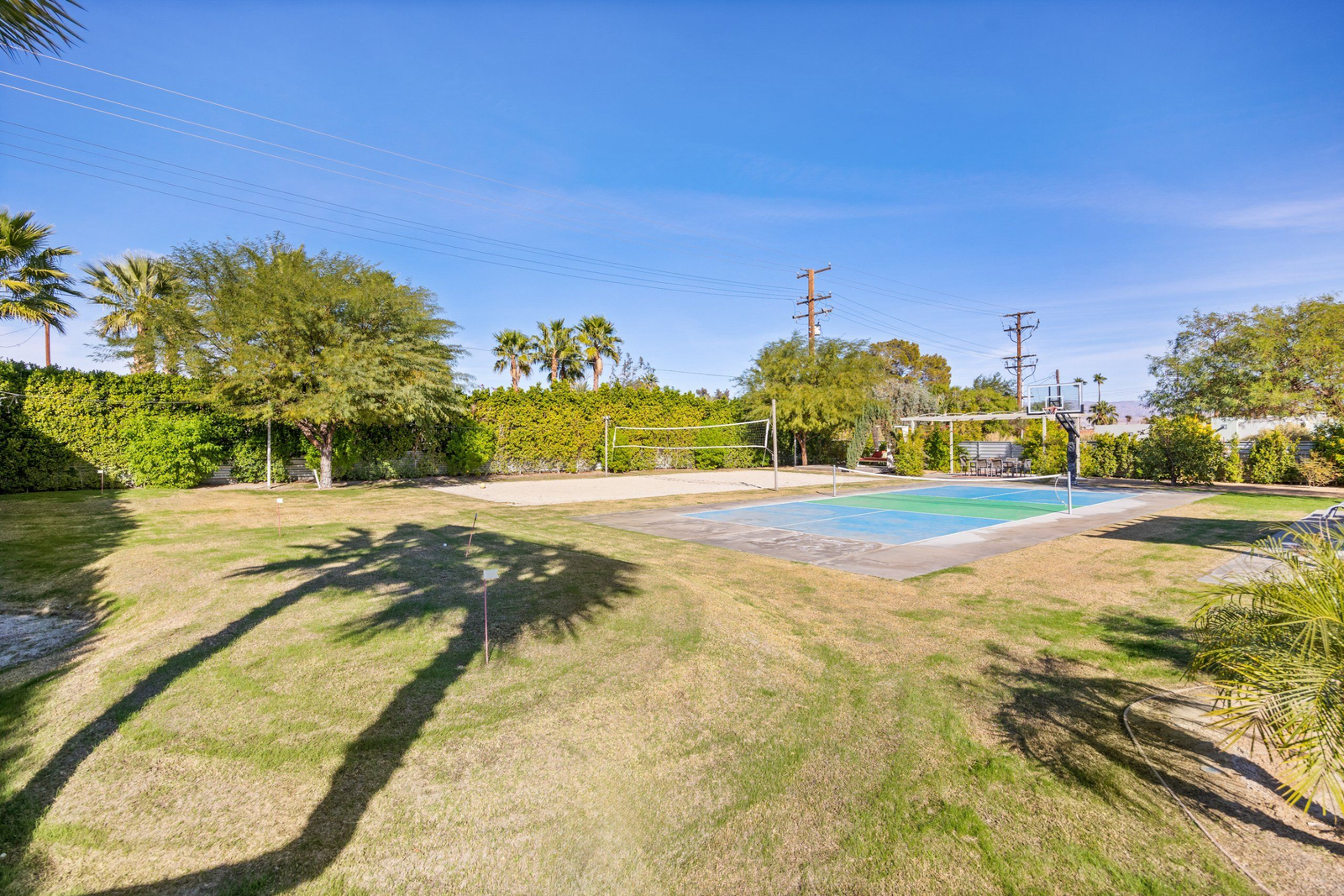 Palm Springs estate event space with mountain views and celebration area