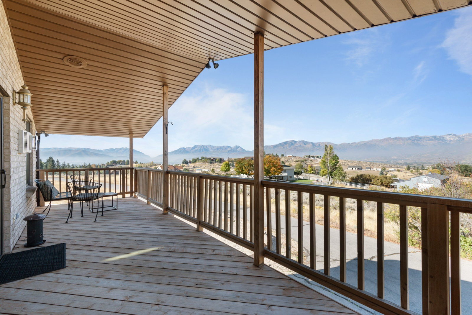 Mountain modern estate exterior with panoramic Heber Valley views