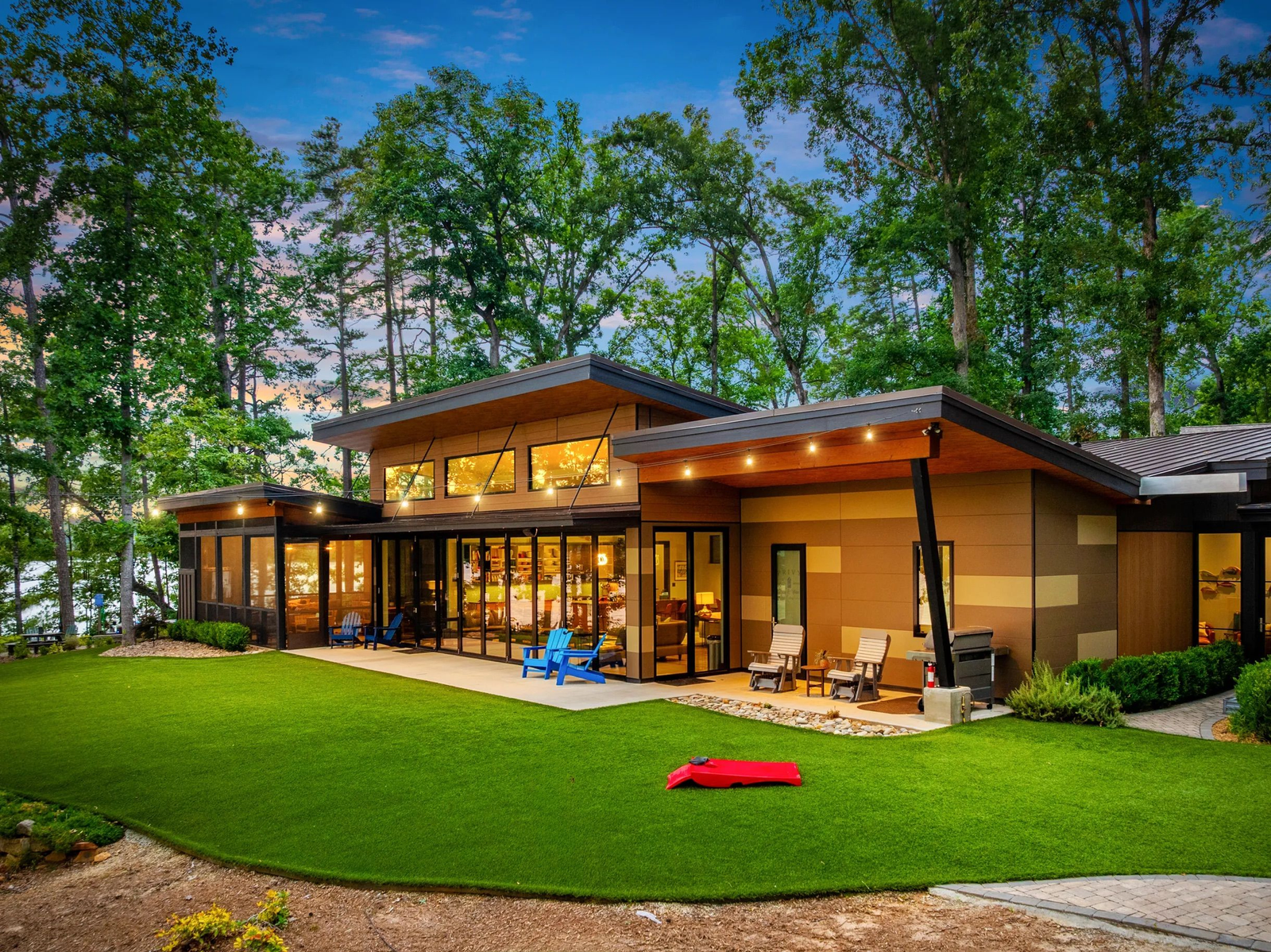 Lake Keowee estate exterior with lakefront views