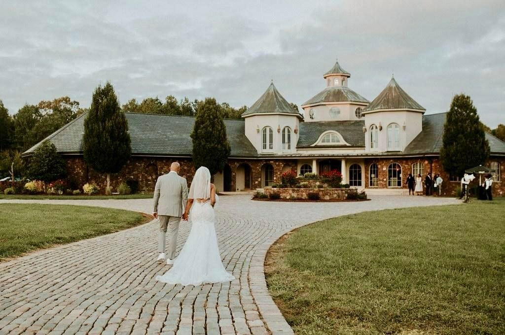 Outdoor celebration and ceremony spaces on the estate grounds
