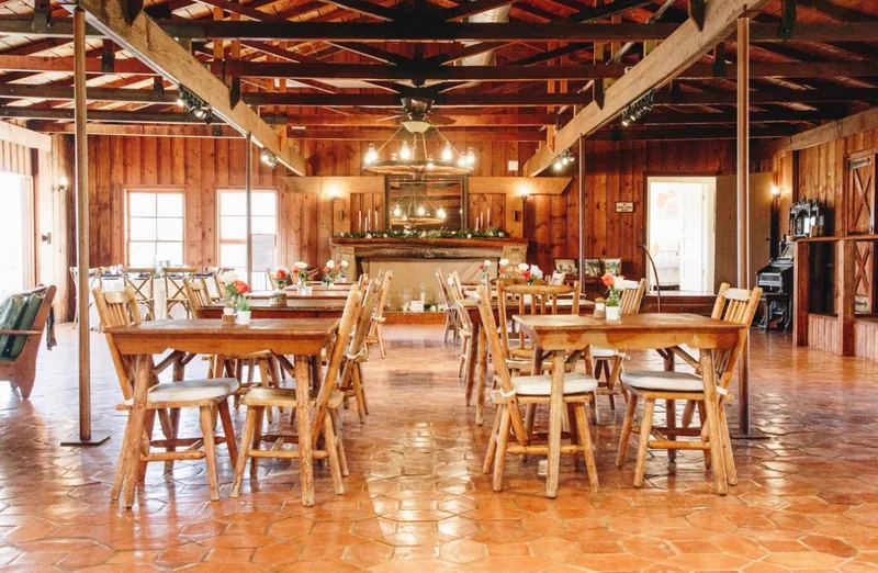 Event space at Riverfront Dallas Wedding Ranch with Hilltop Views