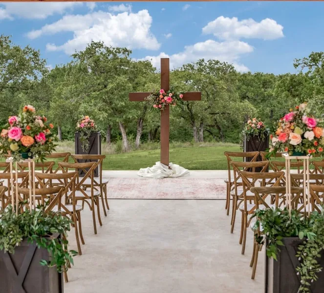 Event space at Riverfront Dallas Wedding Ranch with Hilltop Views