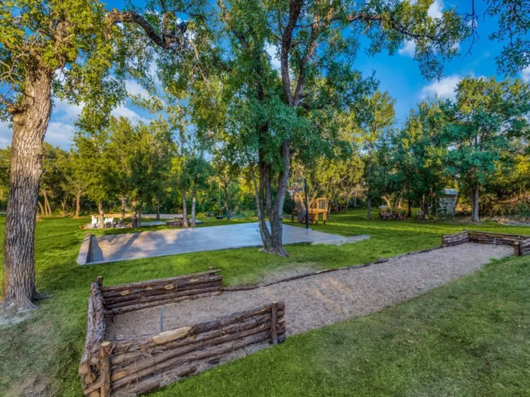Event space at Riverfront Dallas Wedding Ranch with Hilltop Views
