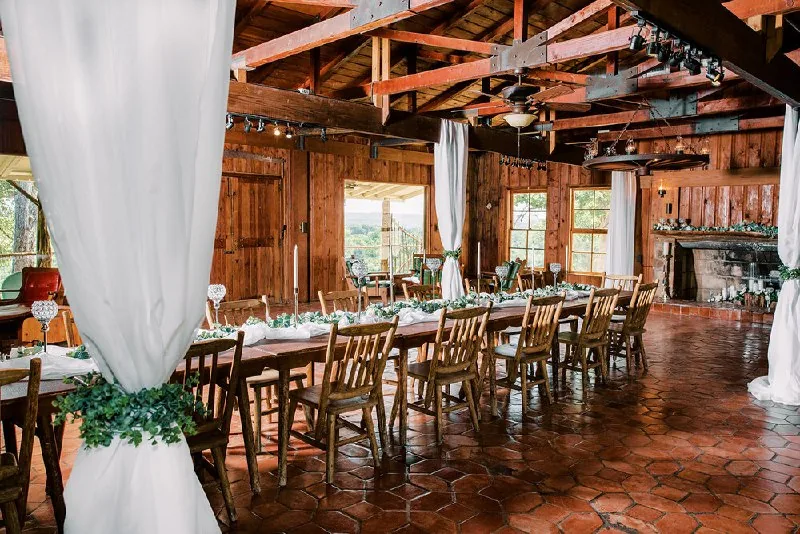 Event space at Riverfront Dallas Wedding Ranch with Hilltop Views