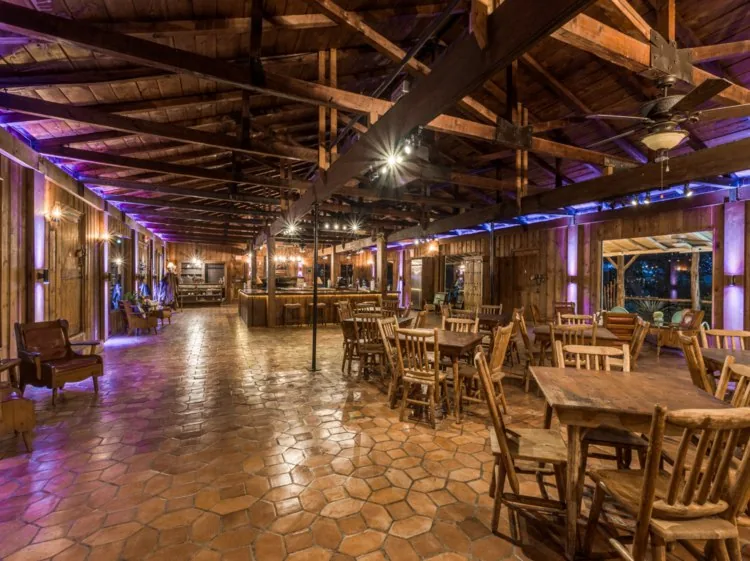 Event space at Riverfront Dallas Wedding Ranch with Hilltop Views