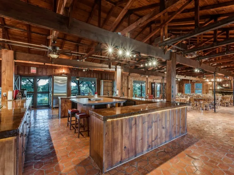 Event space at Riverfront Dallas Wedding Ranch with Hilltop Views