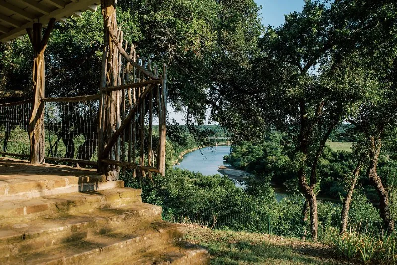 Event space at Riverfront Dallas Wedding Ranch with Hilltop Views