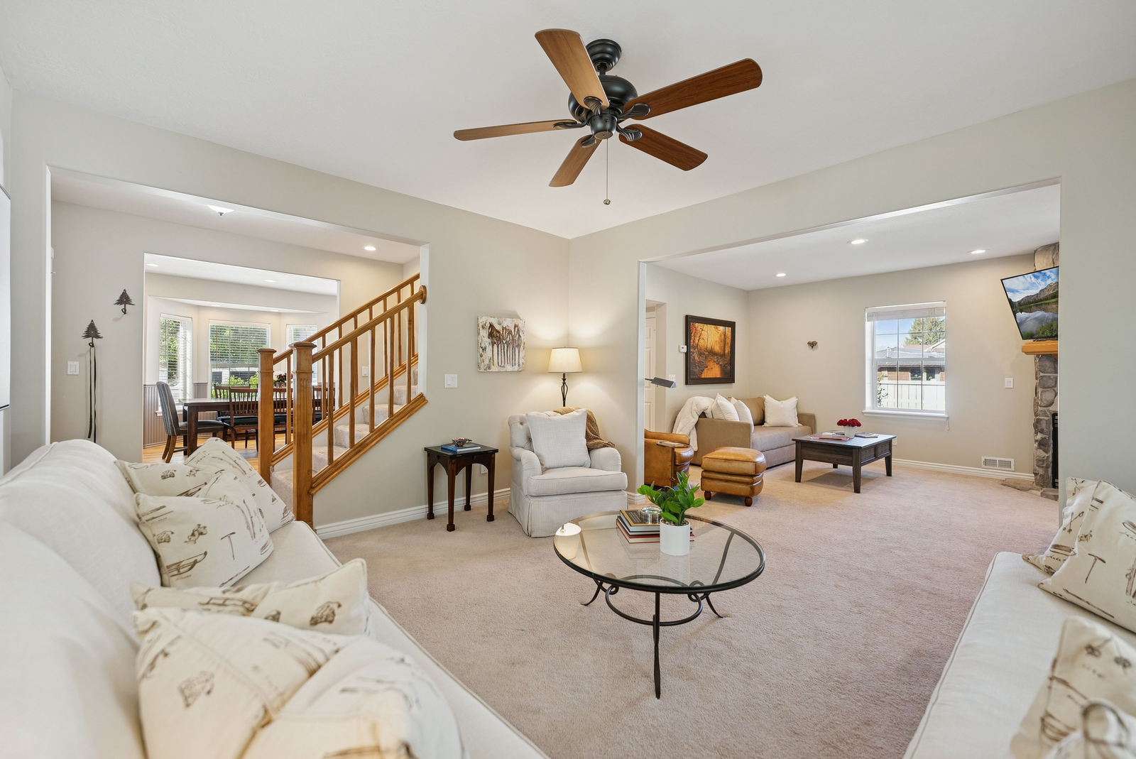 Modern interior living space with natural light
