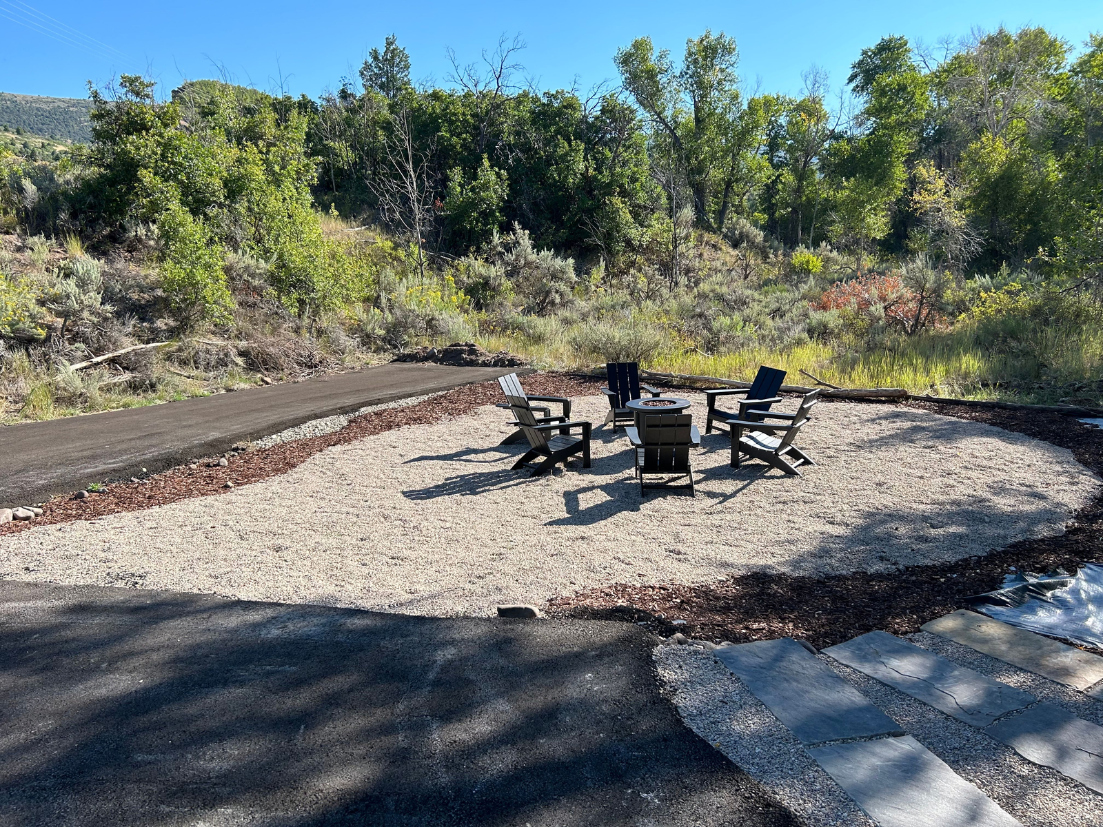 Event space with mountain backdrop and celebration area