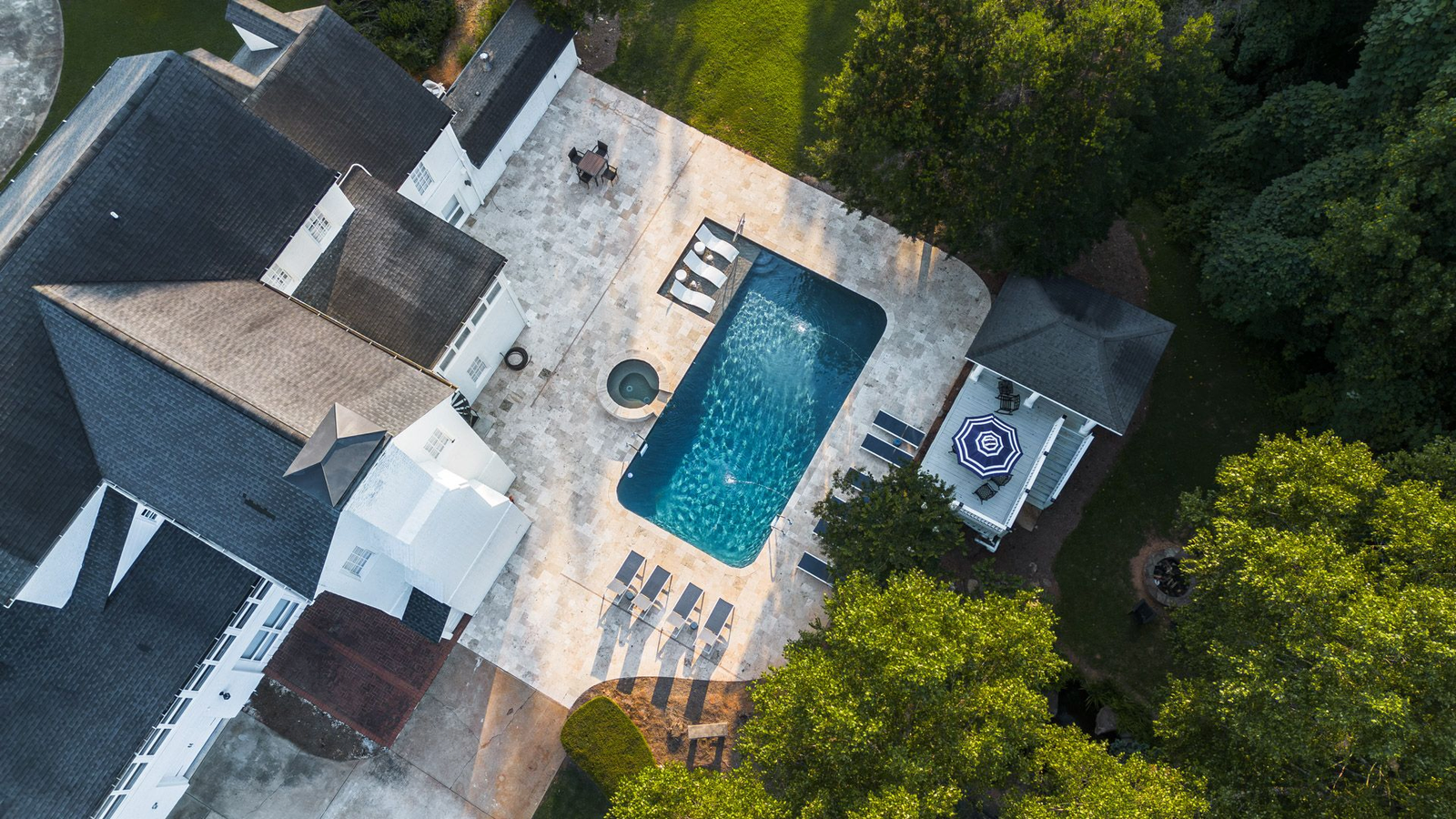 Pool area and outdoor entertainment spaces