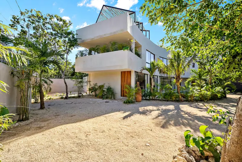 Event space at Secluded Villa in Tulum – Rooftop Ceremony Space, Three Pools & Sunken Lounge